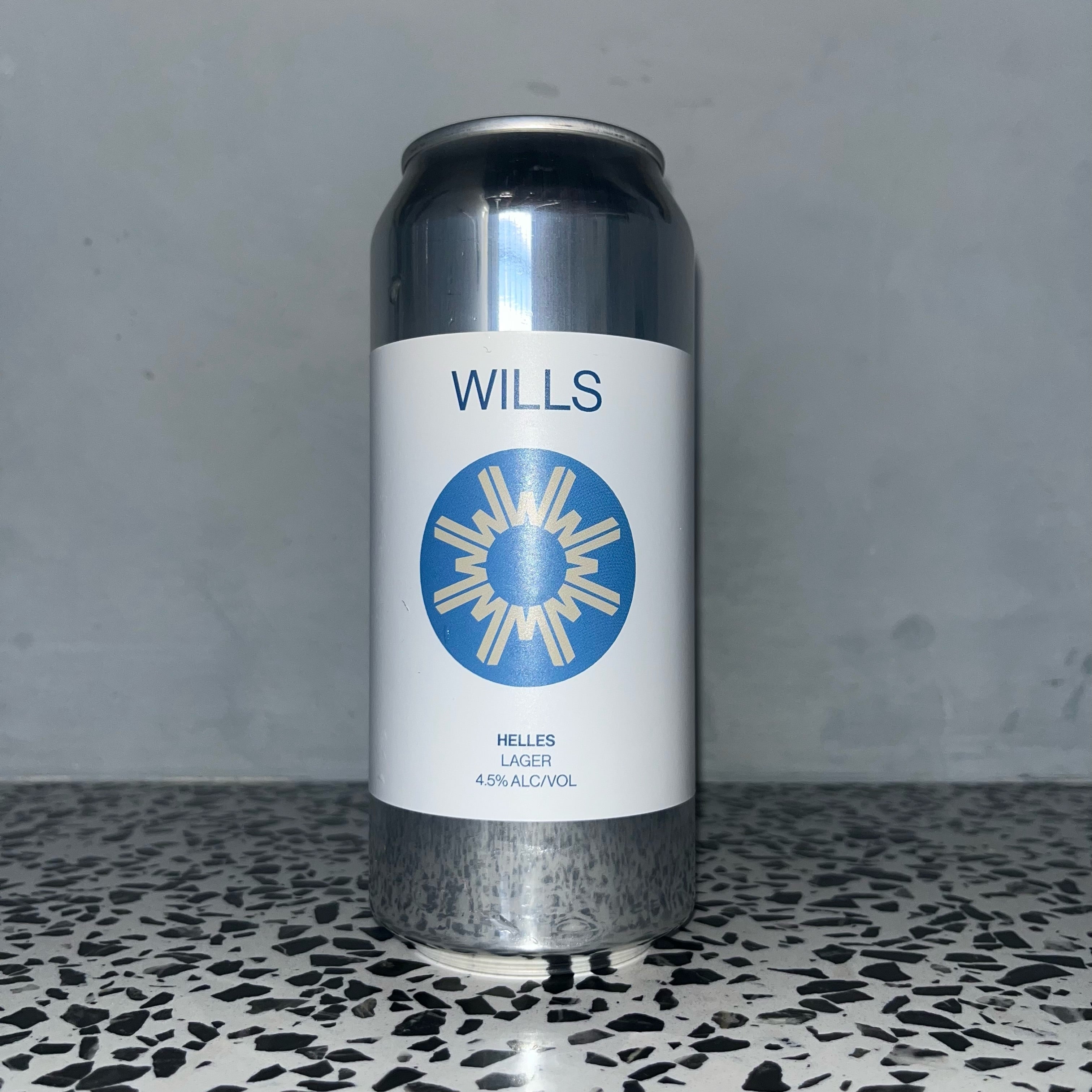 Helles Lager can front showing cereal and herbal hop notes - WILLS Brewery & Bar Craft Beer